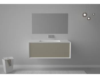 COMPOSIZIONE MOBILE MILANO 100X52 CON LAVABO E SPECCHIO INTEGRATO TORTORA