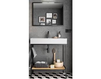 COMPOSIZIONE MOBILE VINCI A TERRA 60X46 CON LAVABO SPECCHIO E LAMPADA