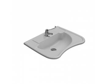 LAVABO AUSILIA SOSPESO 67X54.5 MONOFORO C/APPOGGIA GOMITI FISSAGGI INCL. BIANCO