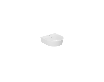 Lavabo Forma appoggio 50x50 monoforo tondo in ceramica bianco lucido