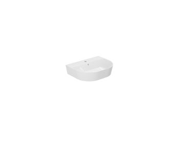 Lavabo Forma appoggio 65x50 monoforo tondo in ceramica bianco lucido