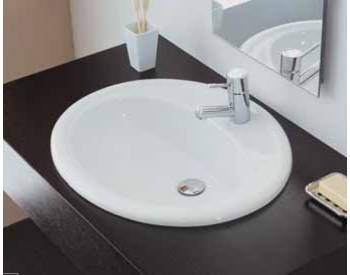 Lavabo incasso soprapiano Elios monoforo cm. 61,5x54 bianco lucido