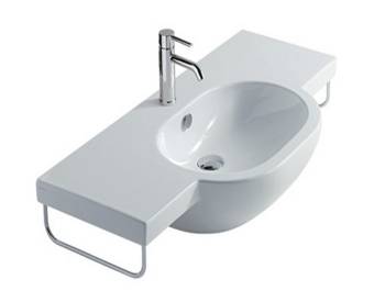 LAVABO M2 SOSPESO 100X48 h17 MONOFORO BIANCO