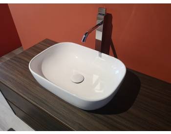 Lavabo Oval appoggio salvaspazio 45,5z32,2 stondato in ceramica