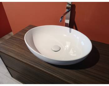 Lavabo Pixel appoggio 51,5x39 ovale in ceramica