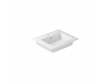 LAVABO PLUS/MEG11 SOSPESO  INCASSO SOPRAPIANO 61X51 h16 BIANCO