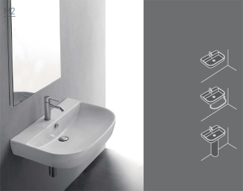 Lavabo M2 sospeso/colonna 60x48 Galassia