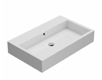 LAVABO STONE APPOGGIO 80x50 PREDISPOSTO 5 FORI FISSAGGI INCLUSI BIANCO