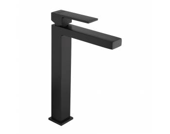 Miscelatore lavabo Twinkle Yo alto senza scarico in ottone nero opaco