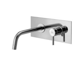 LIGHT MIX LAVABO INCASSO A MURO CON PIASTRA E BOCCA EROGAZIONE 16 8 CROMO