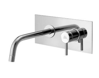 Miscelatore Lavabo Stick ad incasso piastra inox bocca 17.5