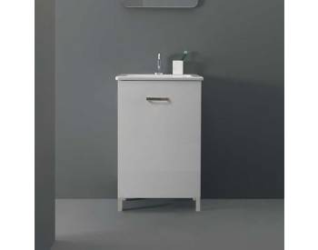 MOBILE NANCO CON LAVABO SIL 50X50 AD UN'ANTA DX BIANCO LUCIDO