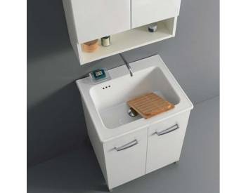 MOBILE NANCO CON LAVABO SIL 60X60 A DUE ANTE BIANCO LUCIDO