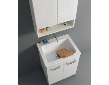 MOBILE NANCO CON LAVABO NO SIL 60X50 A DUE ANTE BIANCO LUCIDO