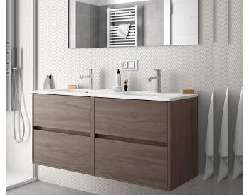 BASE SOSPESA VENERE 120X46 h54 2+2 CASSETTI ROVERE TIMELESS+ DOPPIO LAVABO IN