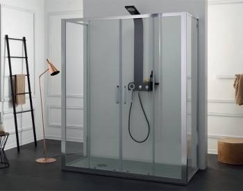 Porta doccia scorrevole cincillà con anticalcare FPSC57 cm 150