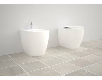 LIKE COMPOSIZIONE SANITARI FILOMURO S/BRIDA C/COPRIWATER FRIZ. BIANCO SATINATO