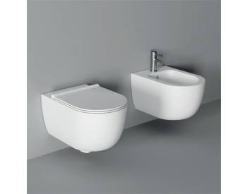 Sanitari Unica sospesi salvaspazio senza brida cm. 50x35 con sedile sottile softclose