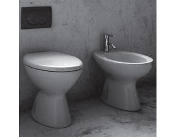 Set completo Iseo di sanitari cm. 48x37 inclusi lavabo e colonna in ceramica bianco lucido