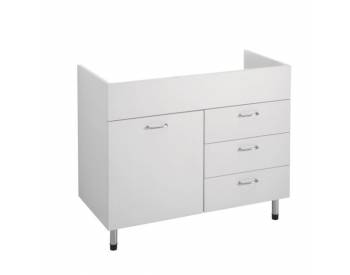 SOTTOLAVELLO CUCINA FACILE PER CERAMICA 80X45 AD UN'ANTA E TRE CASSETTI DX BIANC