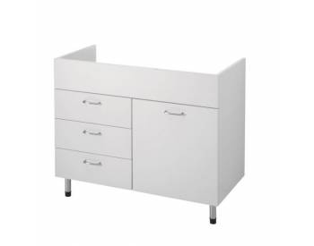 SOTTOLAVELLO CUCINA FACILE PER CERAMICA 80X45 AD UN'ANTA E TRE CASSETTI SX BIANC