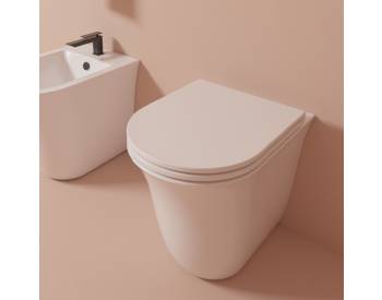 Vaso/bidet a terra filomuro senza brida Flut