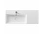 Lavabo Spy appoggio/sospeso cm. 101x46 rettangolare con vasca a sinistra in ceramica bianco