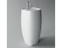 Lavabo Nur freestanding cm. 45x40 scarico a parete in ceramica bianco lucido