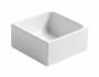 Lavabo della serie Lavabi D'arredo appoggio salvaspazio 25x25 quadrato in ceramica bianco lucido