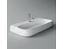 Lavabo Nur appoggio/sospeso 90x45 rettangolare in ceramica bianco