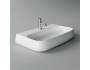Lavabo Nur appoggio/sospeso 75x45 rettangolare in ceramica bianco